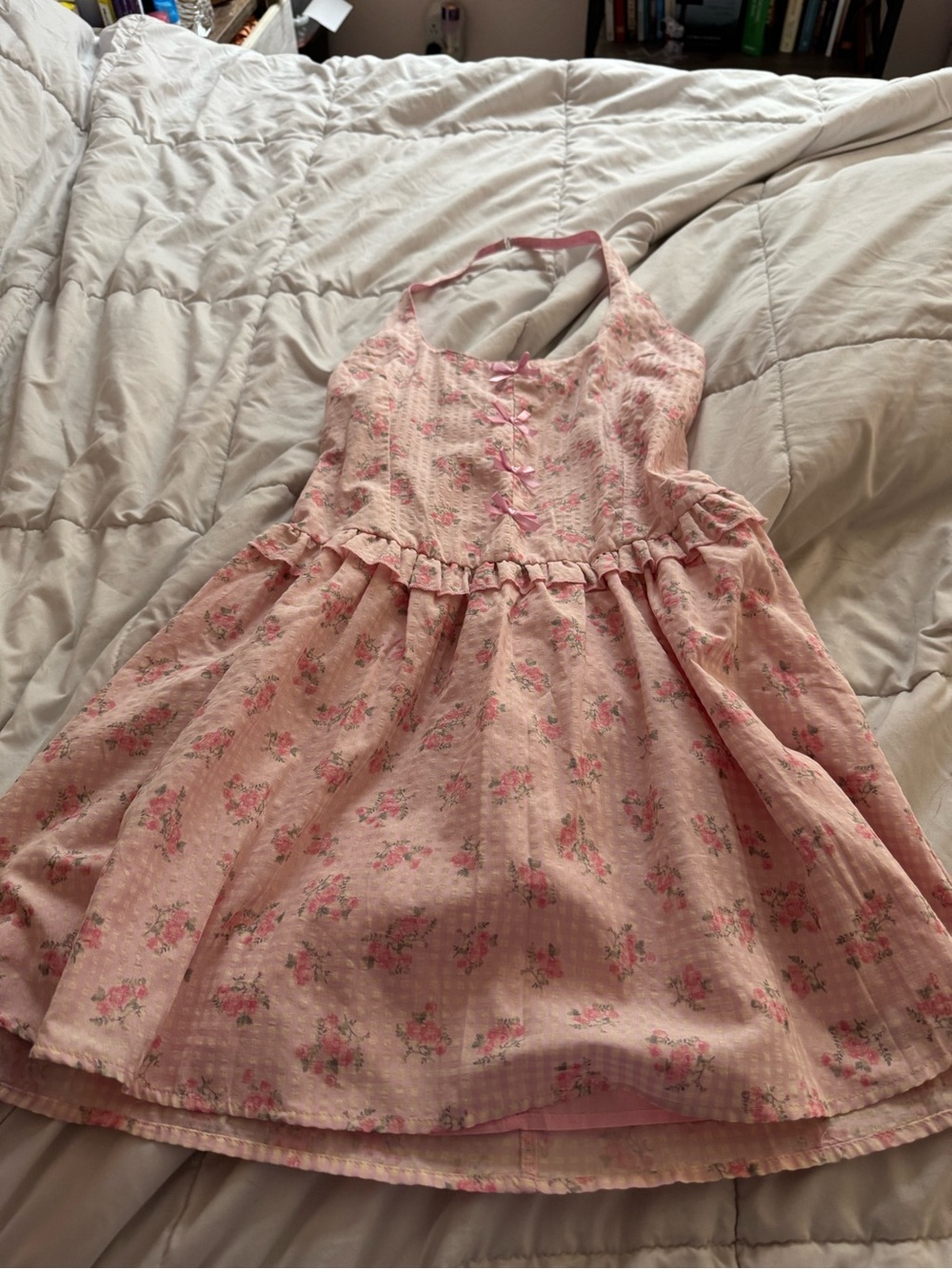 Hyfve Pink Floral Halter Dress